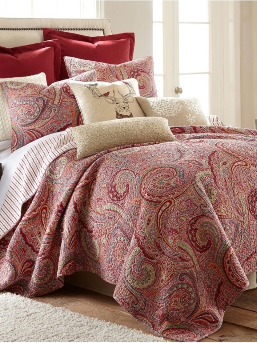 Levtex Home Spruce Red Quilt Set 3 Pc - King
